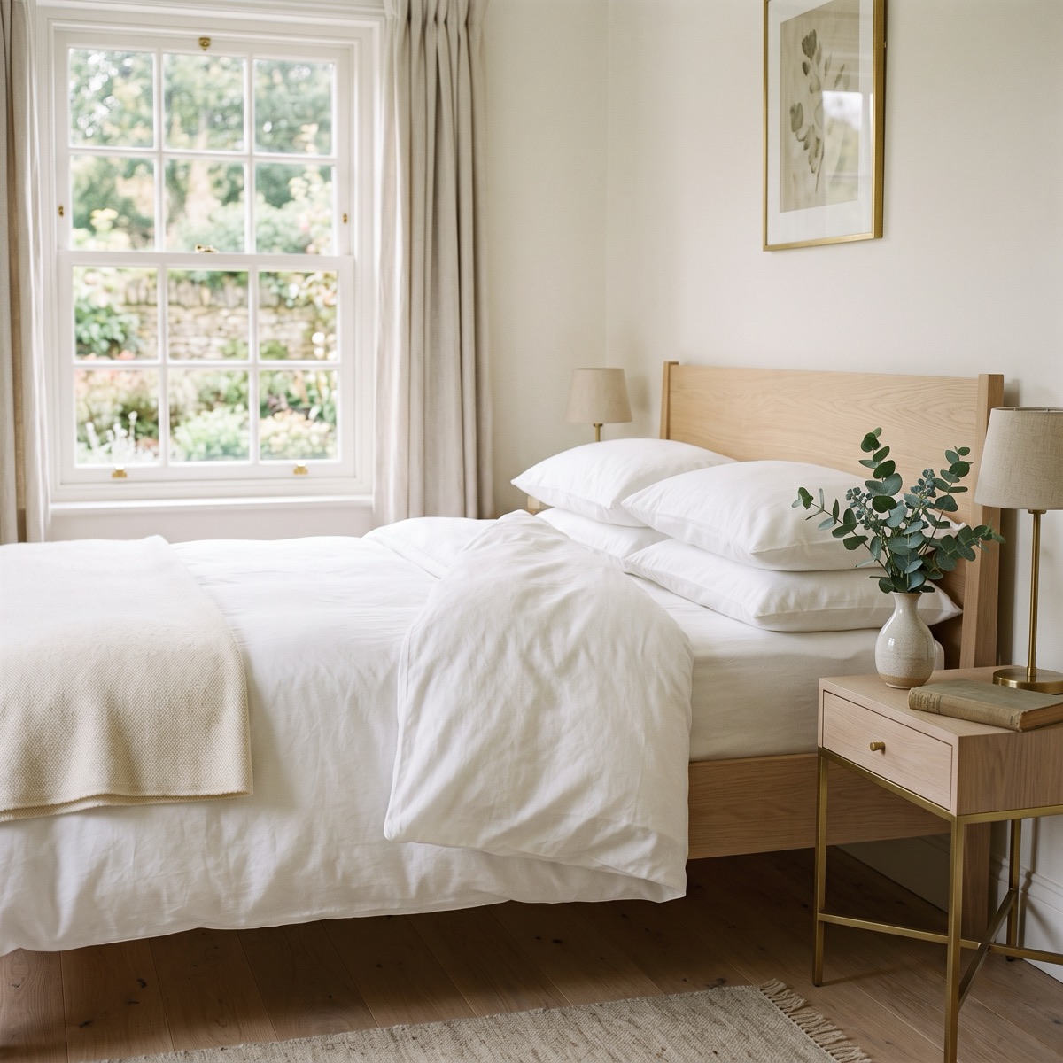 A bright bedroom after a regular clean